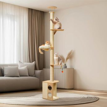 Cat Tree Ceiling Adjustable Floor-to-ceiling Cat Tree: Modern Cat