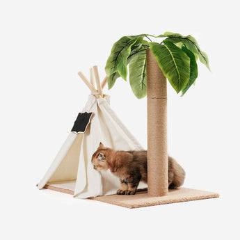 MewooFun Cat Teepee Bed with Scratching Post