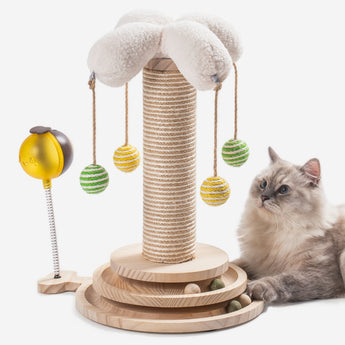 MewooFun Fountain Cat Scratching Post – Multifunctional Play